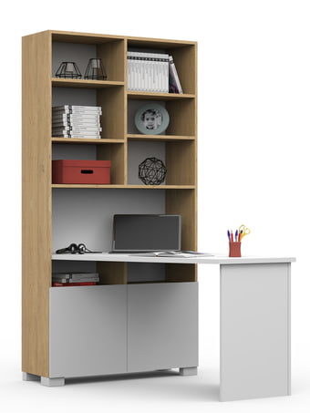Бюро с етажерка ляво UNI Oak