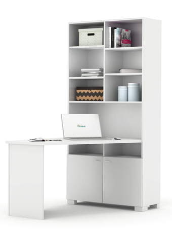 Бюро с етажерка дясно Uni White