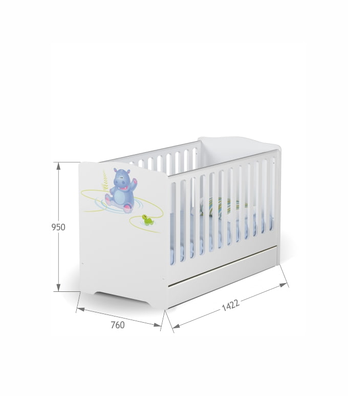 Łóżeczko Baby 70x140 Happy Animals White